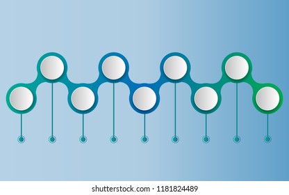 Vector infographics timeline design template with 3D paper label, integrated circles background. Blank space for content, business, infographic, diagram, flowchart,diagram, time line or steps process