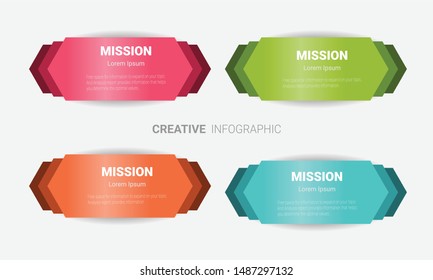 Vector infographics timeline design template with 4 label, Vector. can be used for workflow layout, diagram, number step up options.