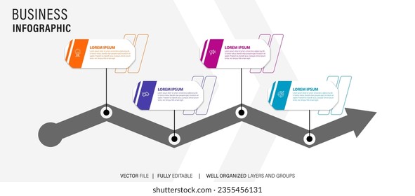 Vector infographics timeline design template with 3D paper label. Timeline infographic design vector and marketing icons.
