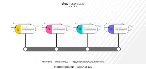 Vector infographics timeline design template with 3D paper label. Timeline infographic design vector and marketing icons.
