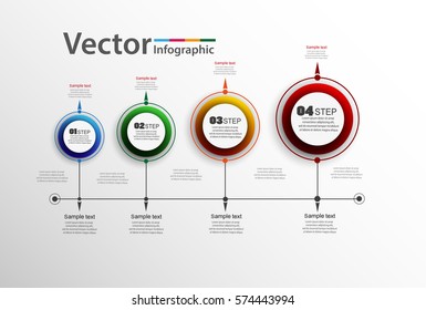 Vector infographics timeline design template.  Can be used for business, infographic, diagram, flowchart, diagram, time line or steps process. Eps 10