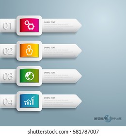 Vector infographics timeline design template with 3D paper label, integrated circles background. Blank space for content, business, diagram, flowchart, diagram, time line or steps process