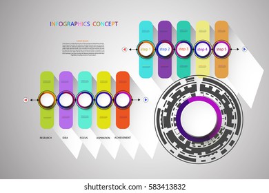 Vector infographics timeline design template for business concept and icons.Presentations with11 steps options. Can be used for workflow layout, diagram, number options, step up options, web design, 