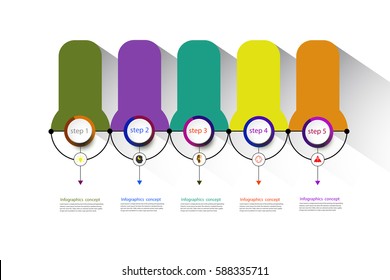 Vector infographics timeline design template for business concept and icons. Can be used for workflow layout, diagram, number options, step up options, web design, presentations with business plan.