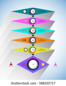 Vector infographics timeline design template for business concept and icons. Can be used for workflow layout, diagram, number options, step up options, web design, presentations with business concept.