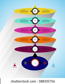 Vector infographics timeline design template for business concept and icons. Can be used for workflow layout, diagram, number options, step up options, web design, presentations with business plan.