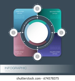 Vector infographics timeline design template with label design, 5 options or steps. Can be used for content, business, process infographics, diagram chart, flowchart, process diagram, time line