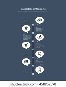 Vector infographics with transportation icons.