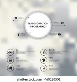 Vector infographics with transportation icons.