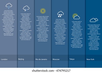 Vector infographics with weather forecast icons.