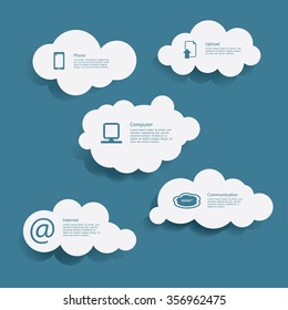 Vector infographics with web and computer icons.