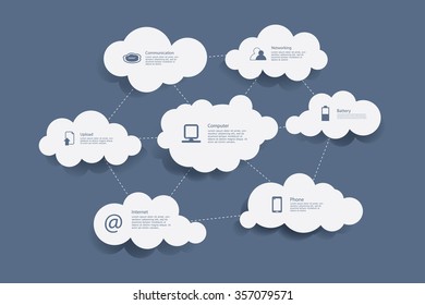 Vector infographics with web and computer icons.