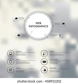 Vector infographics with web and computer icons.