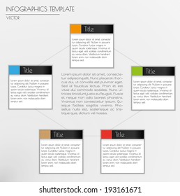 vector infographics, white squares with color and black title