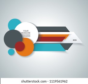 Vector infopanel design, options banners, headline template.