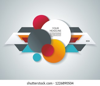 Vector infopanel design, options banners, headline template.