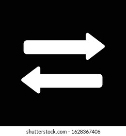 Vector information exchange flat icon on black and white background