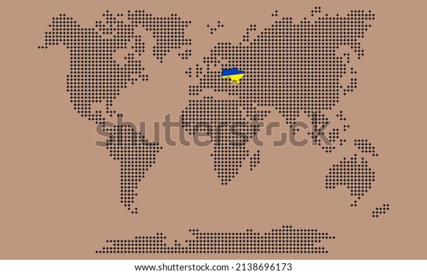 Vector. Information graphics. The world map\
is divided into six perforated continents, consisting of stars:\
North America, South America, Africa, Europe, Asia and Australia,\
Oceania. No\
inscriptions.