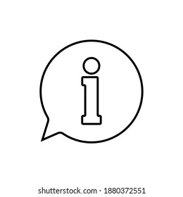 Icono de información del vector aislado en fondo blanco. Icono de símbolo de burbuja de voz de información.