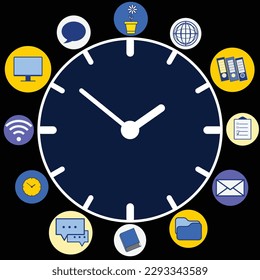 Vektor Information Icons Konzept zum Thema des Arbeitstags der Sekretärin.
