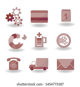 Vector information icons set. Graphic design illustrations concept, computer pictogram. Vector logo isolated on white background. Flat design.