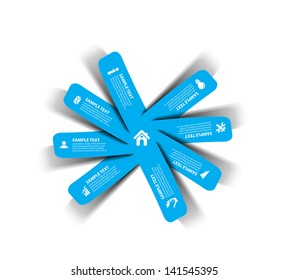 Vector information label with icon design element.