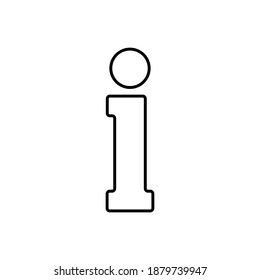 Símbolo de icono de contorno de información del vector aislado en fondo blanco.