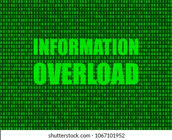 Vector: Information Overload Background, Technology Shining Illustration, Green Backdrop.