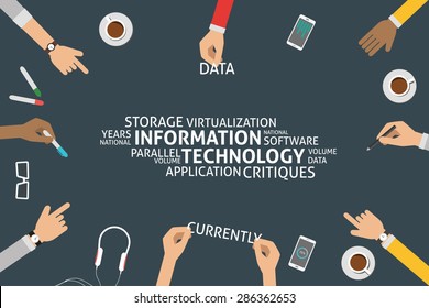 Vector Information Technology Concept,template