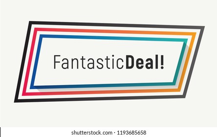 Vector information template design. Perfect for banners or pop up windows. Elegant rainbow outline box with space for your message.