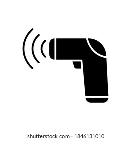 Vector Infrared thermometer icon, contactless digital thermometer symbol on isolated white background for UI/UX and website.