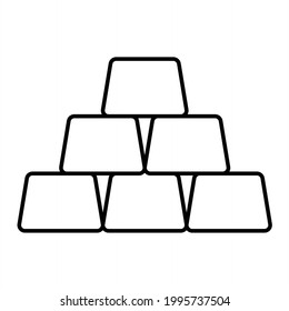Vector Ingot Outline Icon Design

