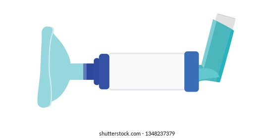 Vector inhaler with mask for asthma. Medical equipment