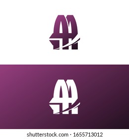 Firma AA del logotipo de la empresa del vector 