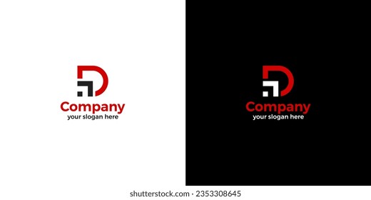 a vector of Initial D which is suitable for your company logo, simple and elegant