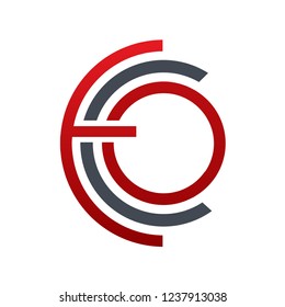 Vector Initial E C O Logo Circle