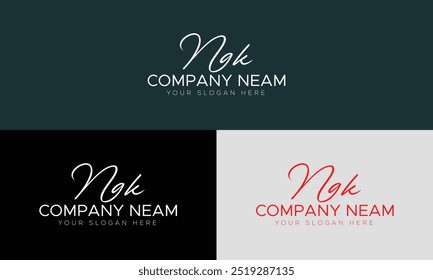 Vector  initial handwriting signature logo design