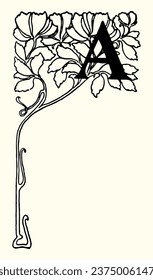 Vector Letra inicial A en estilo Art Nouveau Gráficos