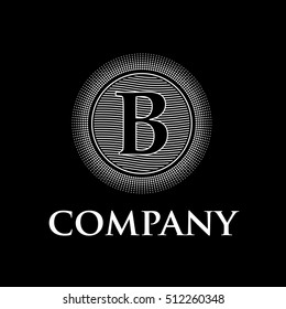 vector initial letter B, black background