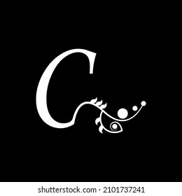vector initial letter C florish typography logo design