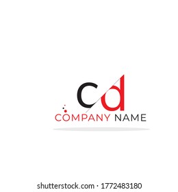 Vector Initial letter cd lowercase linked red logo isolated on white background. Modern design