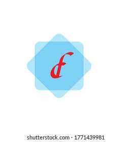 Vector Initial letter cf lowercase linked blue logo isolated on white background. Modern design