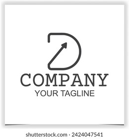 Vector initial letter d line logo arrow best for fashion company