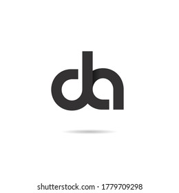 Vector Initial letter da lowercase linked black logo isolated on white background. Modern design.