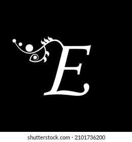 vector initial letter E florish typography logo design