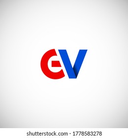 Vector Initial letter ev lowercase linked red blue logo isolated on white background. Modern design.