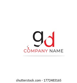 Vector Initial letter gd lowercase linked red logo isolated on white background. Modern design