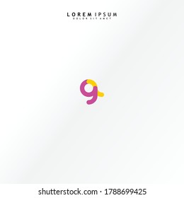 Vector initial letter gz lowercase linked purple deep yellow logo isolated on white background. Modern design.