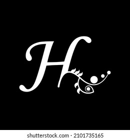 letra inicial vectorial H diseño de logotipo de tipografía florisca