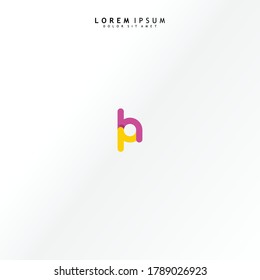 Vector initial letter hp lowercase linked purple deep yellow logo isolated on white background. Modern design.